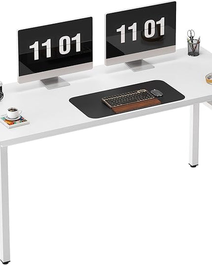 Need 55 inches Computer Desk Office Desk Folding Table with BIFMA Certification Computer Table Workstation,White AC5DW-140 - LeafyLoom