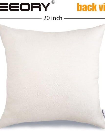 GEEORY Christmas Pillow Covers 20 x 20 Inch Set of 4, Striped Wooden Tree Snow Sleigh Merry Bright Xmas Holiday Decor Decorative Throw Cushion Case Decoration for Home Party Sofa Couch (Brown) GEEORY