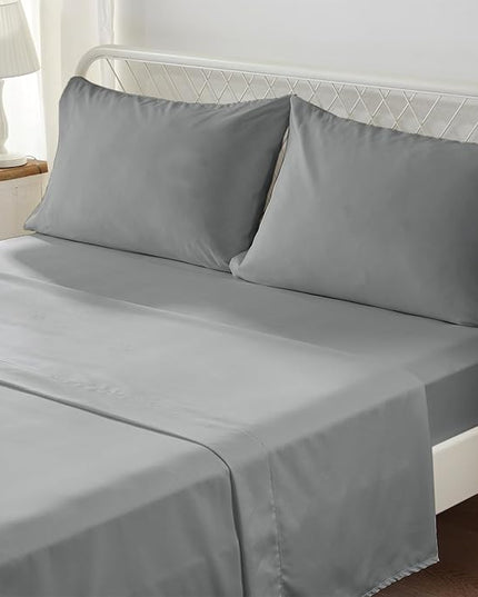 Anluoer Full Comforter Set, Grey Tufted Bed in a Bag 7 Pieces with comforters and sheets, All Season Bedding Sets with 1 Comforter, 2 PillowShams, 2 Pillowcases, 1 Flat Sheet, 1 Fitted Sheet - LeafyLoom