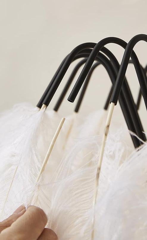 White Feather Lamp, Elegant Floor Lamp for Bedroom, Living Room (Black) - LeafyLoom