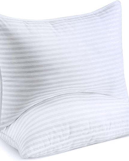 Sleep Restoration Gel Pillow - (2 Pack King) Best Hotel Quality Comfortable and Plush Cooling Gel Fiber Filled Pillow - LeafyLoom