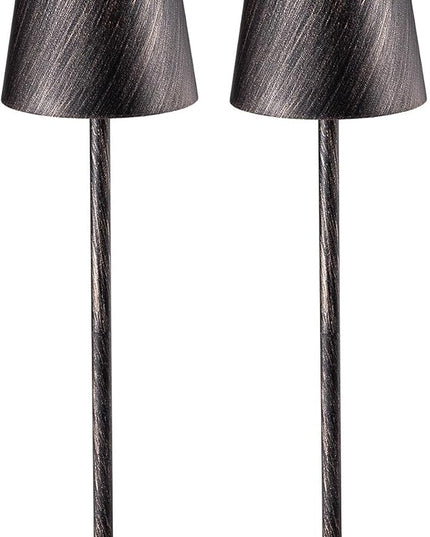 2 Pack Cordless Table Lamps, 3 Colors Stepless Dimming, 5000mAh Rechargeable Battery LED Desk Lamp for Bedroom/Couple Dinner/Desk/Cafe/Dining Room/Terrace(Antique Copper) - LeafyLoom