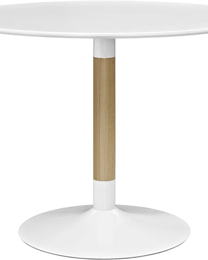 Modway Whirl 40" Contemporary Modern Round Kitchen and Dining Table in White - LeafyLoom