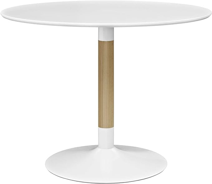 Modway Whirl 40" Contemporary Modern Round Kitchen and Dining Table in White - LeafyLoom