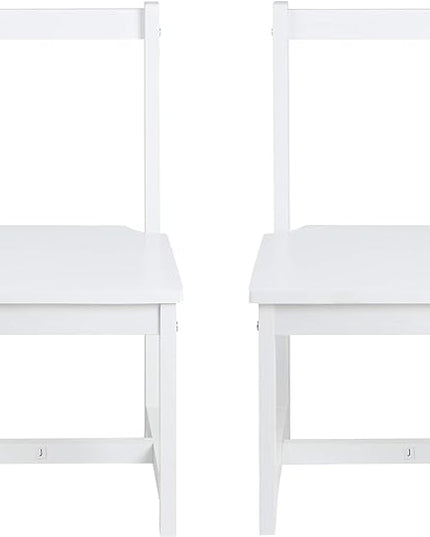 Amazon Basics Solid Wood Kids Activity Chair Set, 23.8-Inch Height - 2-Pack, White - LeafyLoom