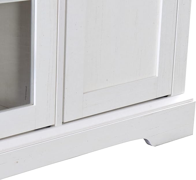 NicBex TV Stand for 65 Inch TV Modern TV Media Console Table with 2 Tempered Glass Doors Adjustable Panels,Entertainment Center with Storage for Living Room,59.8 Inch,White - LeafyLoom
