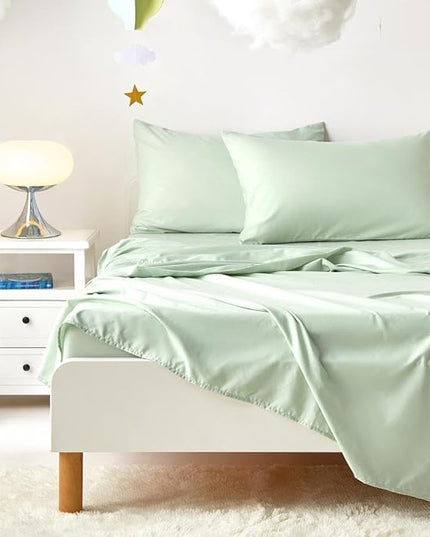 Wake In Cloud - Dinosaur Bedding Set for Boys, Cute Colorful Dinosaur Comforter Set with Sheets, 5 Pieces Kids Bed in a Bag, Cream Green, Twin Size - LeafyLoom
