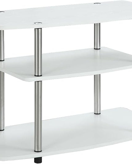Convenience Concepts Designs2Go 3-Tier TV Stand, 31.5", White - LeafyLoom