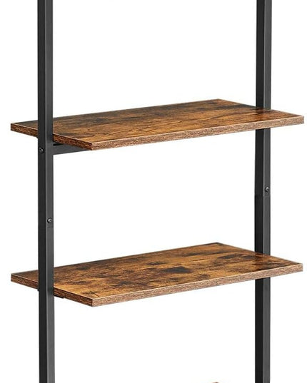 VASAGLE Industrial Ladder Shelf, 6-Tier Bookshelf, Wall Shelf for Living Room, Office, Kitchen, Bedroom, 23.6 x 11.8 x 80.6 Inches, Rustic Brown and Black ULLS103B01 - LeafyLoom