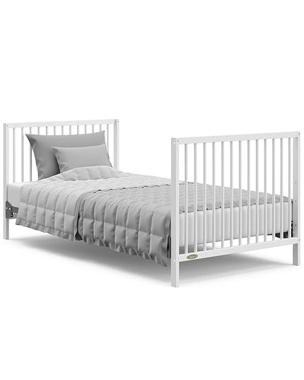 Graco Teddi 4-in-1 Convertible Mini Crib with Bonus Water-Resistant Mattress (White) – GREENGUARD Gold Certified, 2.75-Inch Mattress Included, Convenient Size, Easy 30-Minute Assembly - LeafyLoom