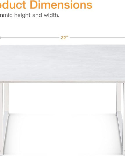 Coleshome 32 Inch Small Computer Desk, Modern Simple Style Desk for Home Office, Study Student Writing Desk, White - LeafyLoom