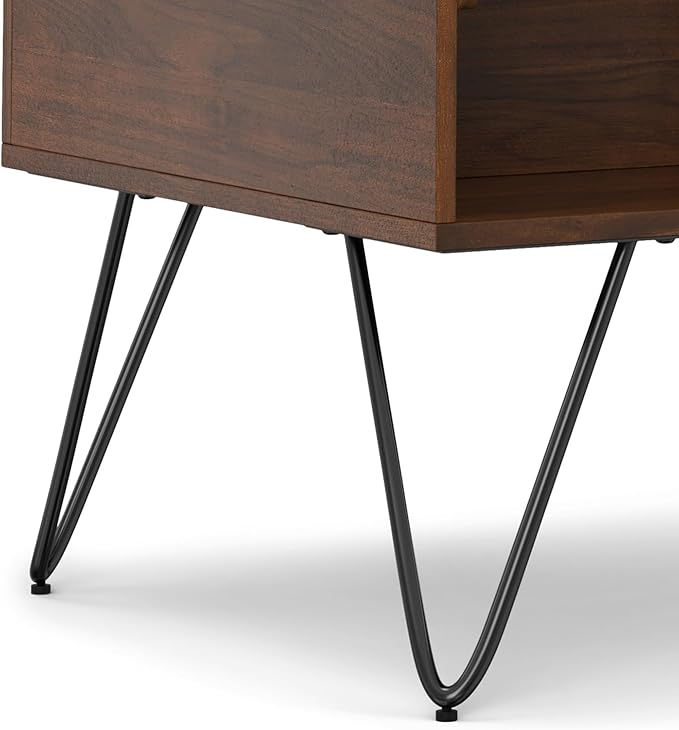 SIMPLIHOME Hunter 36 inch Wide Rectangle Industrial Small Lift Top Coffee Table in Walnut for The Living Room and Family Room - LeafyLoom