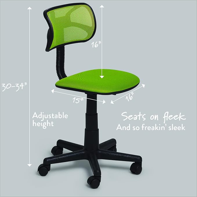 Swivel Mesh Desk Chair, Neon 21D x 21W x 33H in - LeafyLoom