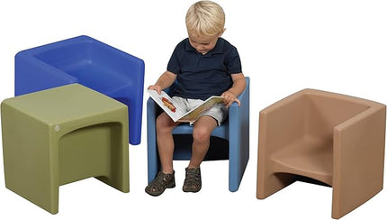 Children's Factory Woodland Set of 4 Cube Chairs - LeafyLoom