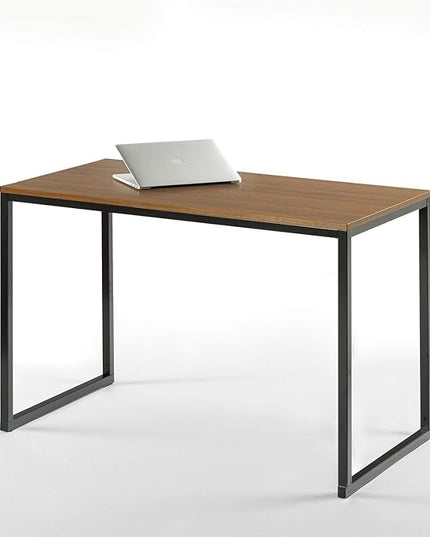 ZINUS Jennifer 47 Inch Black Frame Desk / Computer Workstation / Office Desk / Easy Assembly, Brown - LeafyLoom