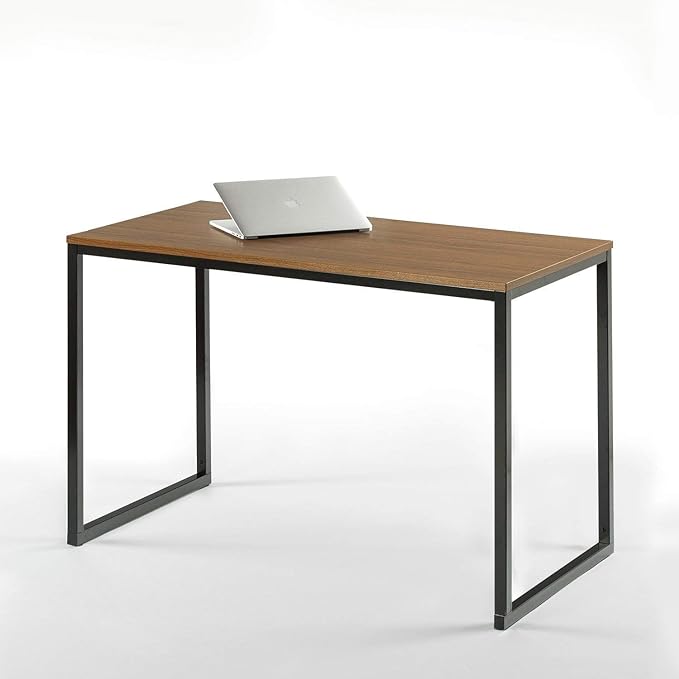 ZINUS Jennifer 47 Inch Black Frame Desk / Computer Workstation / Office Desk / Easy Assembly, Brown - LeafyLoom