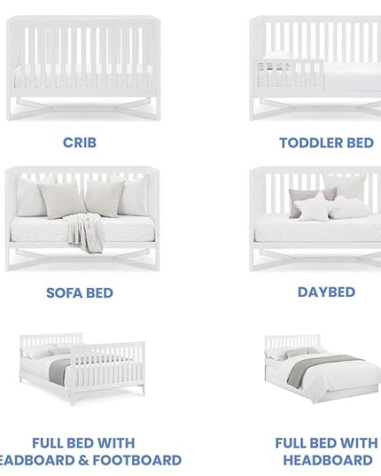 Delta Children Tribeca 4-in-1 Baby Convertible Crib, Bianca White - LeafyLoom