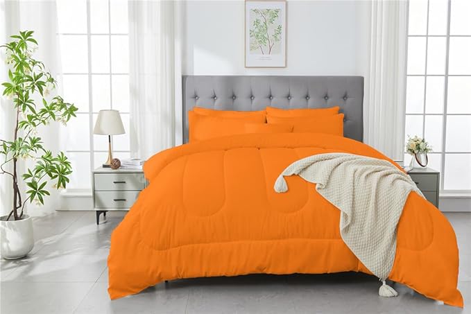 3 Piece Solid Color All Season Bedding Comforter Set Microfiber Soft Lightweight Bedding Set for Kids Teens Adults Room Decor with 1 Comforter and 2 Pillowcases King - LeafyLoom