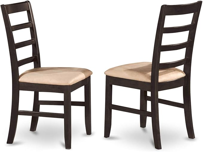 East West Furniture SUPF5-BCH-C 5 Piece Kitchen Set Includes a Round Table with Dropleaf & Shelves and 4 Linen Fabric Dining Room Chairs, 42x42 Inch, Black & Cherry - LeafyLoom