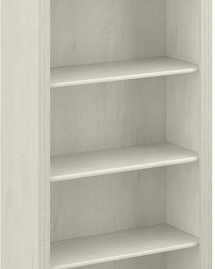 Saratoga 5-Shelf 72-Inch H Bookcase, Linen White Oak - LeafyLoom