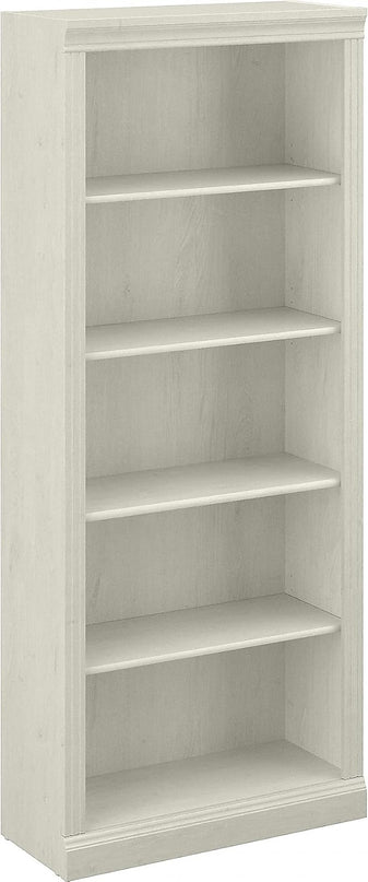 Saratoga 5-Shelf 72-Inch H Bookcase, Linen White Oak - LeafyLoom