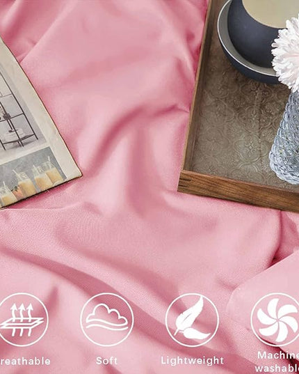 ETDIFFE Pink Queen Size Comforter, 3 Piece Aesthetic Modern Bedding Set - Soft & Lightweight All Season Microfiber Down Alternative Bed Comforter with 2 Pillow Shams for Women Girls - LeafyLoom