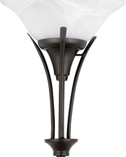 Globe Electric 63361 Gatineau 70" Floor Lamp, Dark Bronze Finish, Alabaster Glass Shade, 0 - LeafyLoom