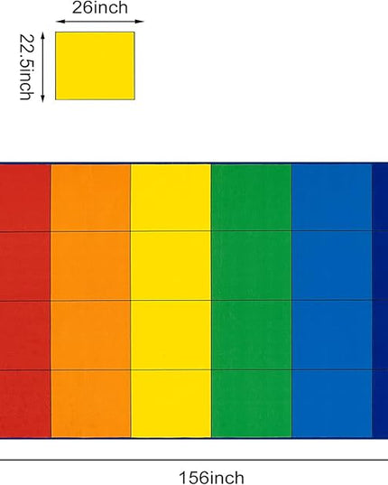 LIVEBOX Elementary Classroom Rug for Kids, Washable Kids Area Rugs for School, Nursery, Colorful Children's Educational Carpet Non-Slip Classroom Mat for Learning,13'x7'5"(Seats-24) - LeafyLoom