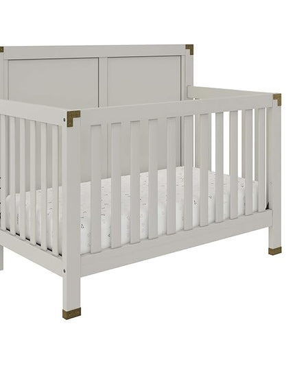 Baby Relax Miles 5-in-1 Convertible Crib for Nursery, Soft Gray - LeafyLoom