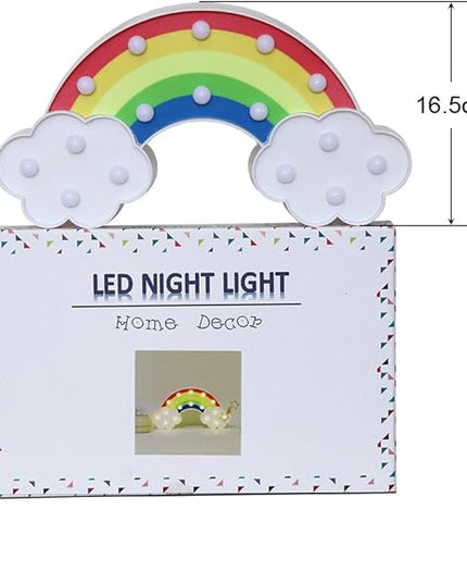 GUOCHENG Rainbow Marquee Night Light Battery Operated LED Night Table Lamps for Children Bedroom Nursery, Christmas Birthday Gifts for Kids - LeafyLoom