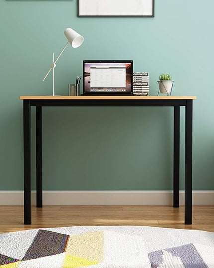 SogesGame Small Computer Desk, 39.4 inches Small Office Desk Computer Table Study Writing Desk Workstation for Home Office,Teak Black - LeafyLoom