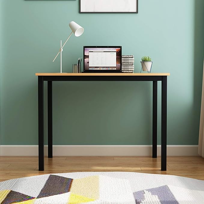 SogesGame Small Computer Desk, 39.4 inches Small Office Desk Computer Table Study Writing Desk Workstation for Home Office,Teak Black - LeafyLoom