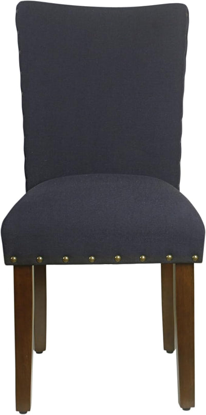 HomePop Classic Parsons Dining Chairs, Set of 2, Deep Navy - LeafyLoom
