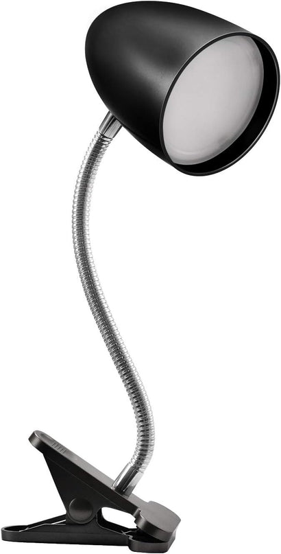 Clip on Light for Bed, Non-Dimmable Clip on Reading Light for Bed, 4000K Cool White, 3.5W 240 LM desk lamp with clamp, Eye Protection, ETL Listed, Black - LeafyLoom