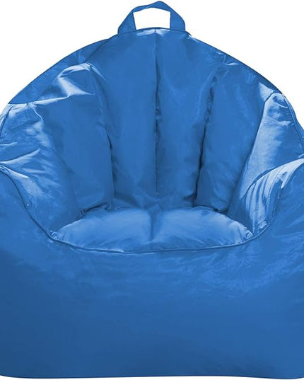 Posh Creations Structured Comfy Seat for Playrooms and Bedrooms, Large Bean Bag Chair, Malibu Lounge, Royal Blue - LeafyLoom