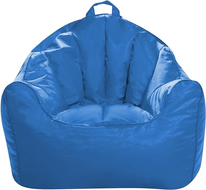 Posh Creations Structured Comfy Seat for Playrooms and Bedrooms, Large Bean Bag Chair, Malibu Lounge, Royal Blue - LeafyLoom