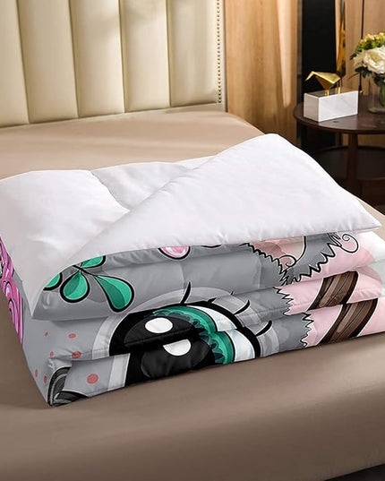 Erosebridal Cartoon Koala Comforter Set King Size, Cute Koala Bedding Set, Cherry Blossom Rose Quilted Duvet for Kids Baby Toddler, Nursery Quilt Set, Butterfly Branch Leaves Duvet Set - LeafyLoom