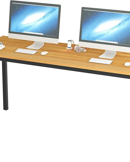 soges 63 Inch Long Computer Desk Home Office Table Writing Desk Study Table Gaming Table Computer WorkstationsTeak GCP2AC3-160TB - LeafyLoom