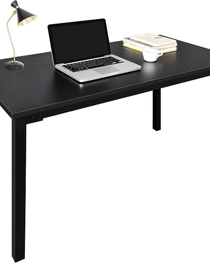 YSSOA 40/47 Inch Computer, Modern Simple Style Home Office, Study Student Writing, Vintage Wooden Desk, Black-Thickened - LeafyLoom