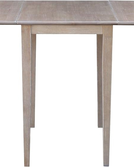 International Concepts Small Dropleaf Table, Washed Gray Taupe - LeafyLoom