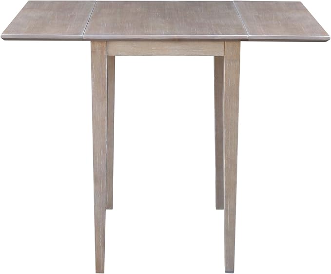 International Concepts Small Dropleaf Table, Washed Gray Taupe - LeafyLoom