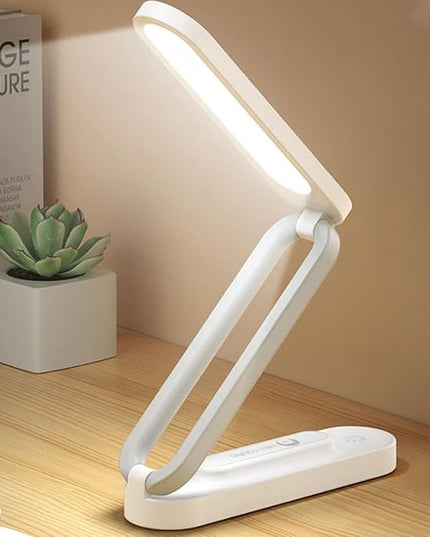 LED Desk Lamp for Office Home & Battery Operated Lamp Rechargeable Lamp Foldable & Portable Light, LED Desk Light Strip, 3 Brightness Dimmable Small Desk Lamp Wireless Reading Lamp - LeafyLoom