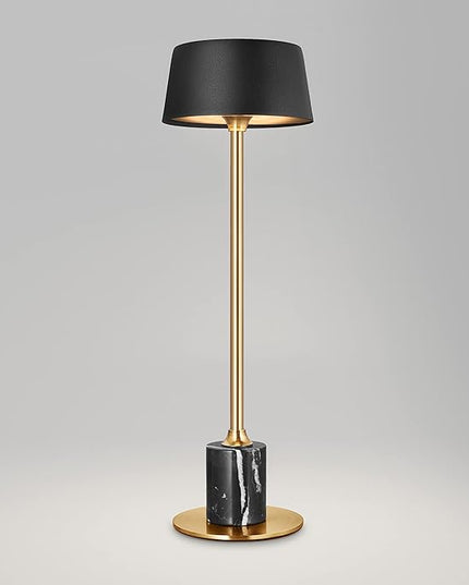 Cordless Table Lamp, Rechargeable and Battery Operated, Powered by 2000mAh Battery, 18-Hour Run Time, Dimmable,Black and Gold Lamp for Bedroom, Kitchen, Restaurant, Buffet and Cafe - LeafyLoom