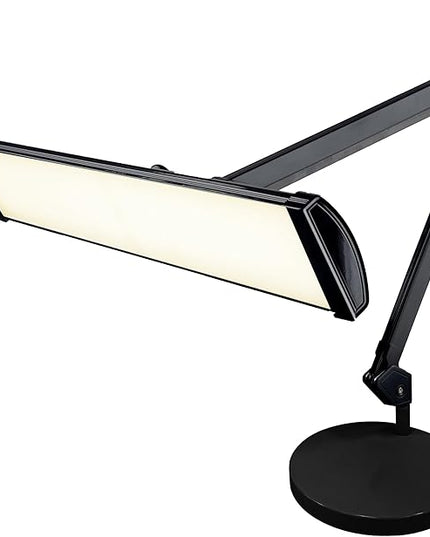 Neatfi Ultra 3,500 Lumen LED Desk Lamp, Color Correlated Temperature, 3 Light Modes, Dimmable, 45W, 26 Inch Wide Metal Shade, 540 SMD LEDs (CCT with Base, Black) - LeafyLoom
