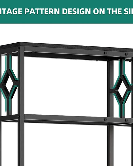 YITAHOME 7 Tier Corner Bookshelf Reversible Bookcase, Tall Bookshelf Display Rack Shelf with Metal Frame for Living Room, Bedroom, Home Office, Black - LeafyLoom