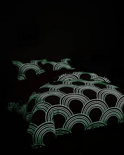 Feelyou Rainbow Glow in The Dark Comforter Set for Girls Kids Queen Pink Rainbow Bedding Set Super Soft Colorful Stripe Mermaid Scales Comforter Baby Girl Bedroom Pink Decor Bedding Quilted Duvet - LeafyLoom
