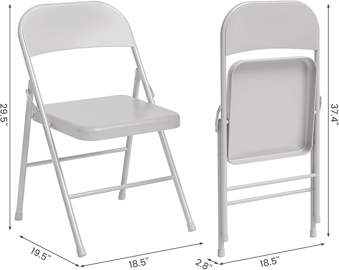 IDEALHOUSE Portable Folding Card Table and Chair Set of 5, PU Upholstered Foldable Table, and All Metal Folding Chairs, Table and Chairs Suitable for Dining Room, Living Room, Office, Camping - LeafyLoom