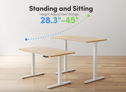 FEZIBO Electric Standing Desk, 48 x 24 Inches Height Adjustable Stand up Desk, Sit Stand Home Office Desk, Computer Desk, Maple - LeafyLoom