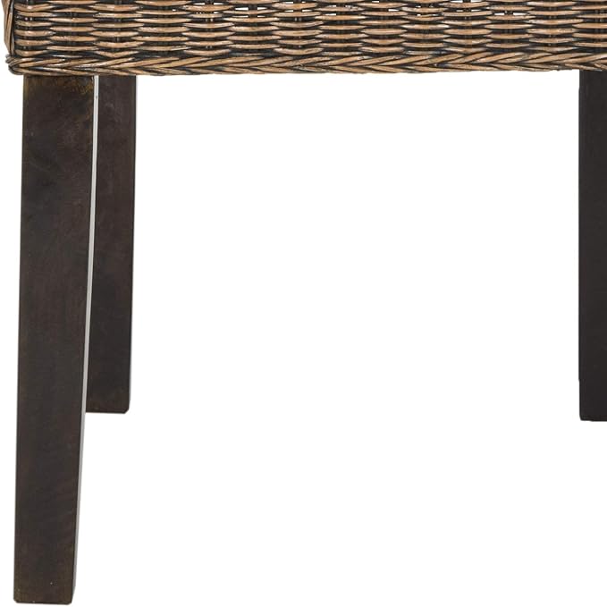 Safavieh Home Collection Odette Grey Wicker Dining Chair - LeafyLoom