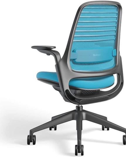 Steelcase Series 1 Work Office Chair - Blue Jay, Hard Floor Casters - LeafyLoom